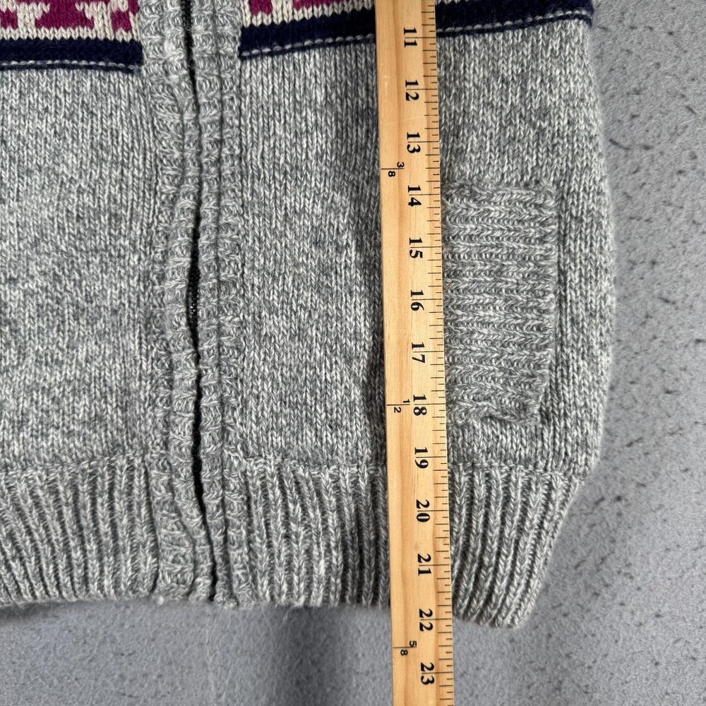 Between Me & You Sherpa Lined Knit Vest Womens Large Gray Wool Aztec Heavyweight - Picture 7 of 9